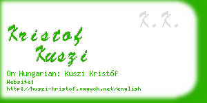 kristof kuszi business card